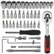 46PCS/SET Car Repair Tools Kit 1/4'' Wrench Torx Ratchet Driver Screwdrivers