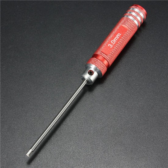 4PCS Stainless Steel 174mm Red Hex Screwdriver Repairing Hand Tool