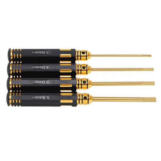 4Pcs 3.0/4.0/5.0/5.8mm Titanium Alloy Slotted Head Screwdriver for Electronic Repair 4Pcs 3.0/4.0/5.0/5.8mm Titanium Alloy Slotted Head Screwdriver for Electronic Repair