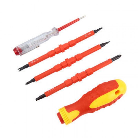 5 In 1 Electronic Insulated Screwdriver Set CR-V Screwdriver Repair Tools With Test Pencil