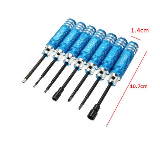 7PCS Black/Blue Stainless Steel Hex Screwdriver Screwdriver Kit Repairing Hand Tool