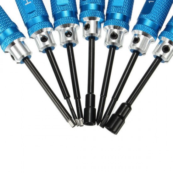 7PCS Black/Blue Stainless Steel Hex Screwdriver Screwdriver Kit Repairing Hand Tool