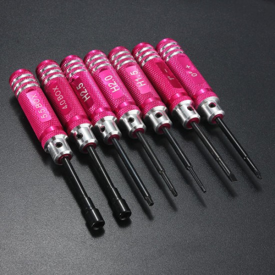 7PCS Stainless Steel Hex Screwdriver Kit Repairing Hand Tool 7PCS Stainless Steel Hex Screwdriver Kit Repairing Hand Tool