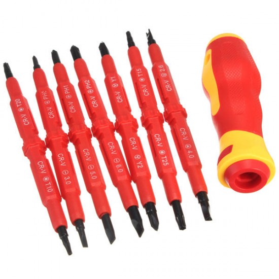 7pcs Multi-purpose Insulated Screwdriver Tools Electrical Handle