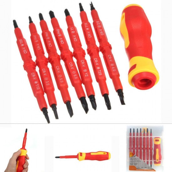 7pcs Multi-purpose Insulated Screwdriver Tools Electrical Handle