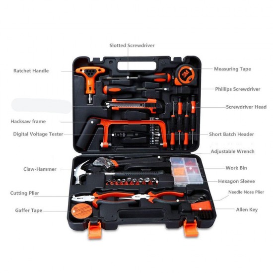 82Pcs Screwdriver Wrench Socket Pliers Hammer Home Hardware Combination Kit Maintenance DIY Tool