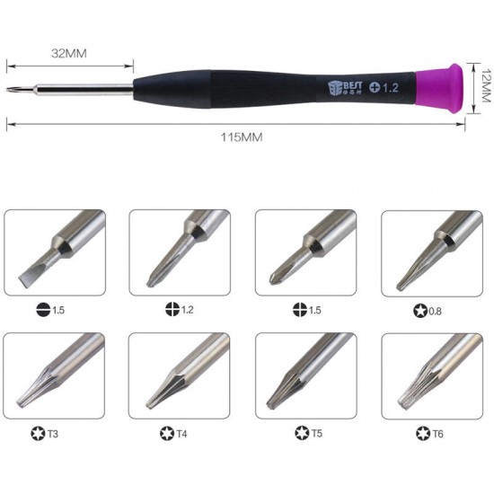 8801A 8 in 1 Magnetic Combination Screwdriver Set Straight Cross-Screwdrivers T3 T4 T5 T6 8801A 8 in 1 Magnetic Combination Screwdriver Set Straight Cross-Screwdrivers T3 T4 T5 T6