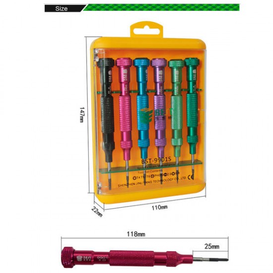 BST-9901S 6 Pcs/Set Screwdrivers For Electronics Repair Phone Tools