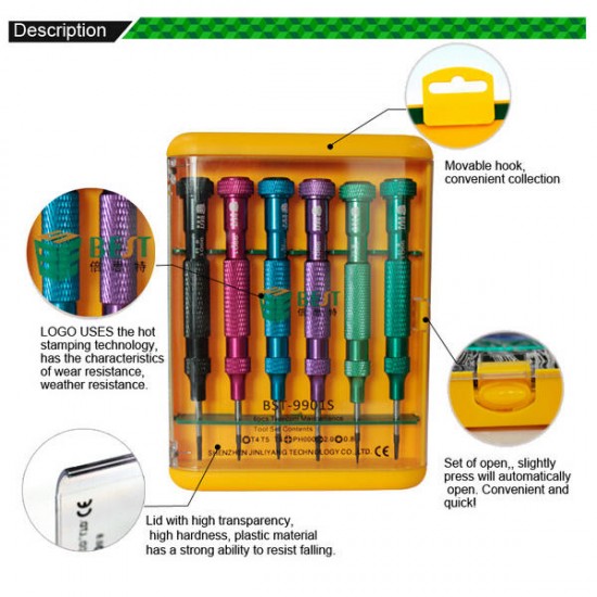 BST-9901S 6 Pcs/Set Screwdrivers For Electronics Repair Phone Tools BST-9901S 6 Pcs/Set Screwdrivers For Electronics Repair Phone Tools