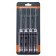 4pcs H1.5/2.0/2.5/3.0mm HSS Ball Screwdrivers Tool Kit Black Repair Tool Set