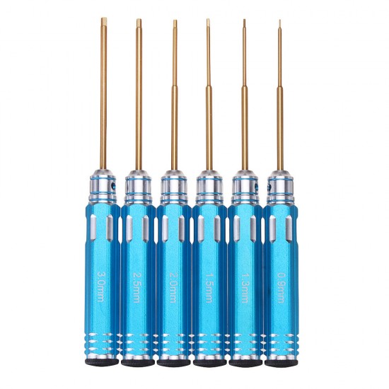 6pcs 0.9/1.3/1.5/2/2.5/3mm Allen Driver HSS Titanium Coated Screwdrivers Repair Tool Kit 6pcs 0.9/1.3/1.5/2/2.5/3mm Allen Driver HSS Titanium Coated Screwdrivers Repair Tool Kit