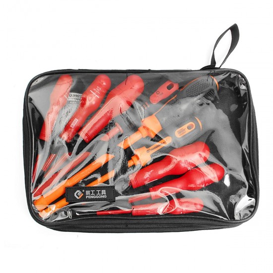 Insulated Electrical Screwdriver Set 9PCS Insulated Magnetic Tipped Screwdrivers Repair Tool Kit.