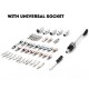 46PCS HT03449CR Dual-end Ratchet Universal Socket Screwdriver Handy Repairing Tool Kit