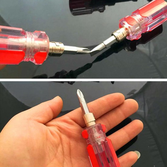 Mini Bidirectional Interchangeable Head Screwdriver Phillips & Flat Tip Screwdriver For DIY Repair Tools Mini Bidirectional Interchangeable Head Screwdriver Phillips & Flat Tip Screwdriver For DIY Repair Tools