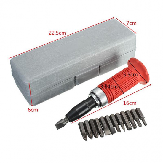 Multi-Purpose Heavy Duty Impact Screwdriver Set Driver Chisel Bits Tools Socket Kit with Case