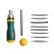 [New Version] SATA 19 in 1 Multifunctional Ratchet Screwdriver Set W/ 8 Bits Repair Tools Kit Form