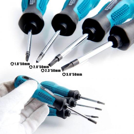 Triangle Magnetic Screwdriver Set Home Repair Tool Kit Hand Tool 1.8/2.0/2.3/3.0mm CR-V TPR Handle