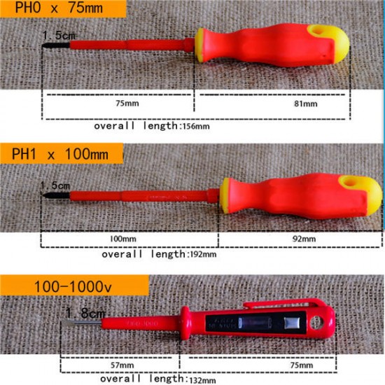 Practical 6 Pcs VDA Electricians Screwdriver Set Electrical Insulated Kit Tools