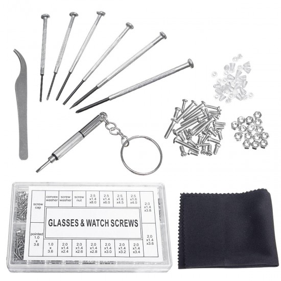 Pro Assortment Screwdriver Repair Tools Kit Tiny Eyeglass Sun Glasses Spectacles Screw Set