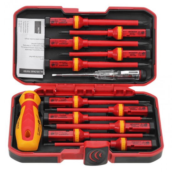 13Pcs 1000V Electronic Insulated Screwdriver Set Phillips Slotted Torx CR-V Screwdriver Repair Tools