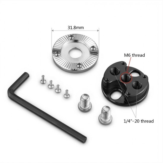 1939 ARRI Standard ARRI Rosette Mount M6 Thread 31.8 Diameter for DSLR Camera for Camera Wooden handle EVF Mount Attachment 1939 ARRI Standard ARRI Rosette Mount M6 Thread 31.8 Diameter for DSLR Camera for Camera Wooden handle EVF Mount Attachment