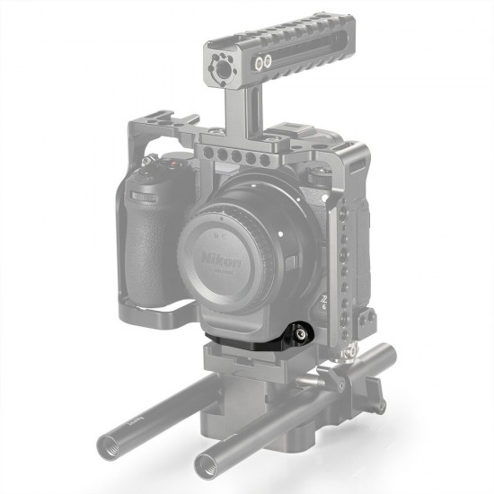 2244 Camera Lens Adapter Mount Support for Nikon FTZ Adapter Underneath Camera Cage With 1/4 inch Threaded Hole 2244 Camera Lens Adapter Mount Support for Nikon FTZ Adapter Underneath Camera Cage With 1/4 inch Threaded Hole