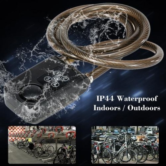 4 Digital Password 120cm Black Wire Rope Smart Lock Anti Theft Alarm Keyless Lock 4 Digital Password 120cm Black Wire Rope Smart Lock Anti Theft Alarm Keyless Lock
