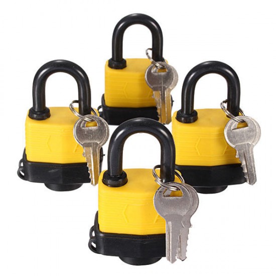 4pcs 40mm Keyed Alike Waterproof Gate Door Padlock with 8 Same Key