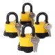 4pcs 40mm Keyed Alike Waterproof Gate Door Padlock with 8 Same Key