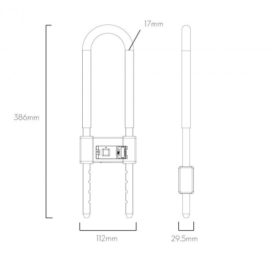 L12 U-Shaped Door Lock Smart Lock Smart Fingerprint Bluetooth U-Shaped Glass Door Lock for Bike Office Warehouse