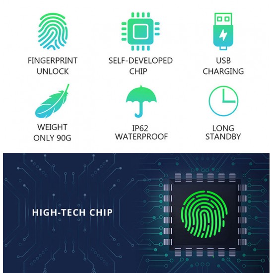 Smart Fingerprint Padlock Dustproof And Waterproof USB Charging 90g Longstandby Fingerprint Unlock Smart Fingerprint Padlock Dustproof And Waterproof USB Charging 90g Longstandby Fingerprint Unlock