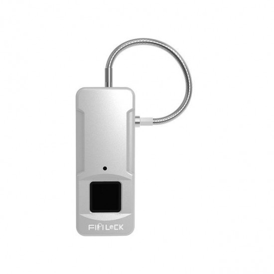 FL-P4 Pearl Black/Silver Ip65 Outdoor Waterproof Plastic Fingerprint Lock Biometric Padlock Portable Outdoor PodLock - Your Finger is Key