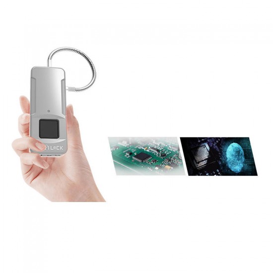 FL-P4 Pearl Black/Silver Ip65 Outdoor Waterproof Plastic Fingerprint Lock Biometric Padlock Portable Outdoor PodLock - Your Finger is Key