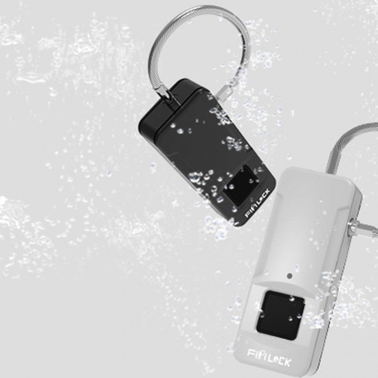 FL-P4 Pearl Black/Silver Ip65 Outdoor Waterproof Plastic Fingerprint Lock Biometric Padlock Portable Outdoor PodLock - Your Finger is Key