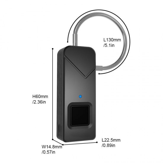 FL-S2 Smart Lock Keyless Fingerprint Lock IP65 Waterproof Antii-Theft Security Padlock Door Luggage Case