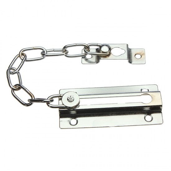 Front Security Door Chain Guard Strong Steel Home Safety Nickle Finish + 4Screws