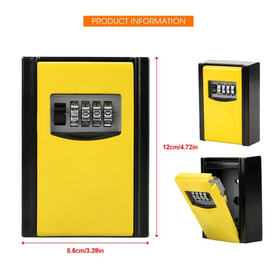 Key Lock Box 4 Digit Combination Wall Mount Key Storage Secret Box Storage Box Password Key Organizer Case Indoor Outdoor Key Lock Box 4 Digit Combination Wall Mount Key Storage Secret Box Storage Box Password Key Organizer Case Indoor Outdoor