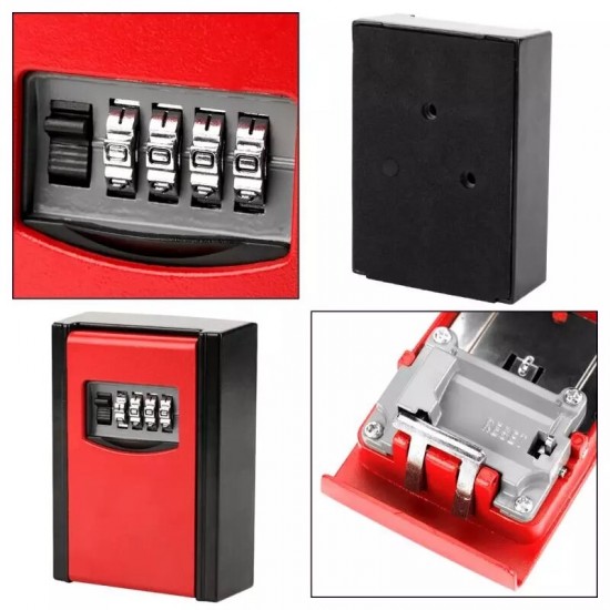 Key Lock Box 4 Digit Combination Wall Mount Key Storage Secret Box Storage Box Password Key Organizer Case Indoor Outdoor Key Lock Box 4 Digit Combination Wall Mount Key Storage Secret Box Storage Box Password Key Organizer Case Indoor Outdoor