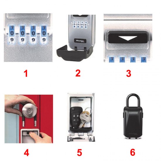 Master Lock Outdoor Key Safe Box Keys Storage Box Padlock Use Light Up Dials Password Lock Keys Hook Security Organizer Boxes