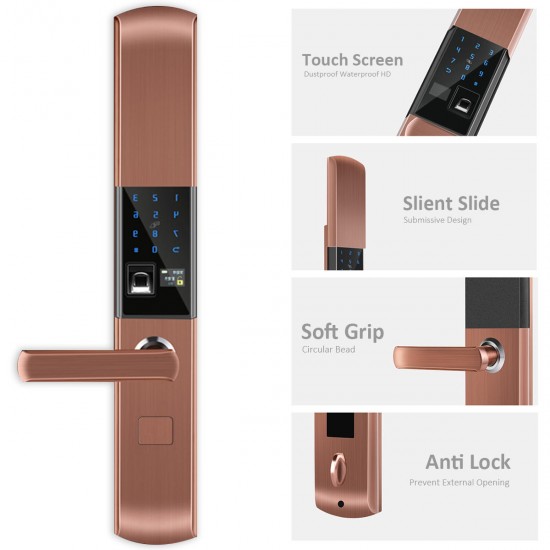 Security Electronic Smart Door Lock APP Touch Password Keypad Card Fingerprint