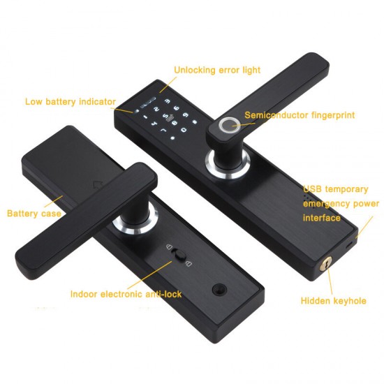 Security Electronic Smart Door Lock Touch Password Keypad Card Fingerprint