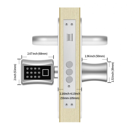 Smart Cylinder Lock EU Plug Electronic Door Lock Fingerprint Password Key 3-In-1 Voice Prompt for Home Apartment yl-71
