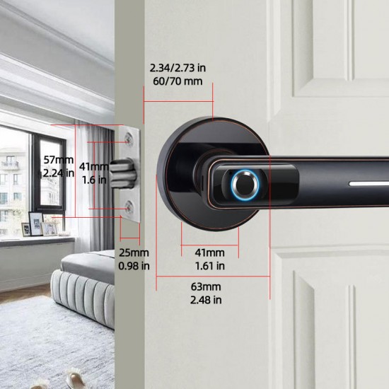 Smart Electronic Door Lock Fingerprint Intelligent Anti-theft Handle Locks Key