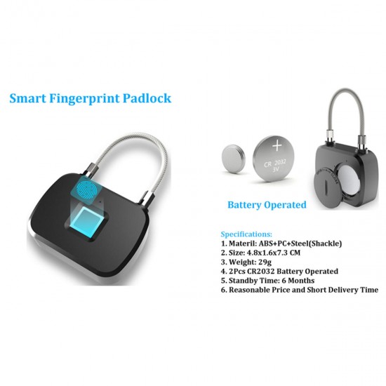 Smart Keyless Fingerprint Lock Luggage Anti-theft Security Suitcase Padlock Door Smart Keyless Fingerprint Lock Luggage Anti-theft Security Suitcase Padlock Door