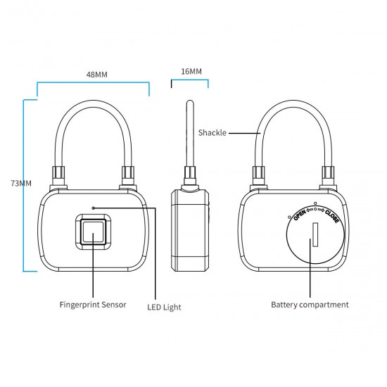 Smart Keyless Fingerprint Lock Luggage Anti-theft Security Suitcase Padlock Door Smart Keyless Fingerprint Lock Luggage Anti-theft Security Suitcase Padlock Door