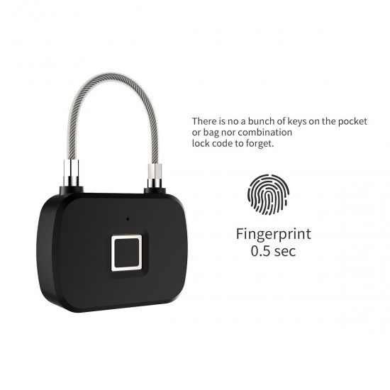 Smart Keyless Fingerprint Lock Luggage Anti-theft Security Suitcase Padlock Door