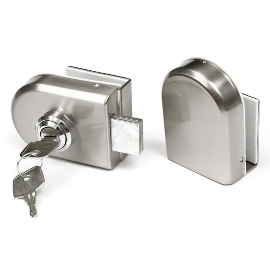 Stainless Steel 12mm Glass Door Lock Double Swing Hinged Frameless Door Lock