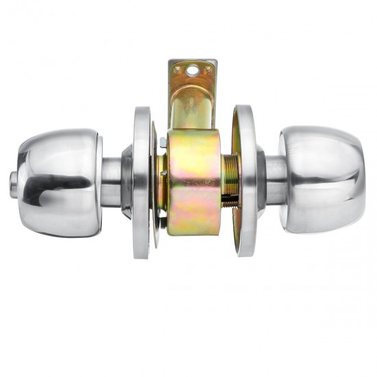 Stainless Steel Round Door Knobs Privacy Passage Entrance Lock Entry with 3 Keys