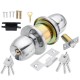 Stainless Steel Round Door Knobs Privacy Passage Entrance Lock Entry with 3 Keys