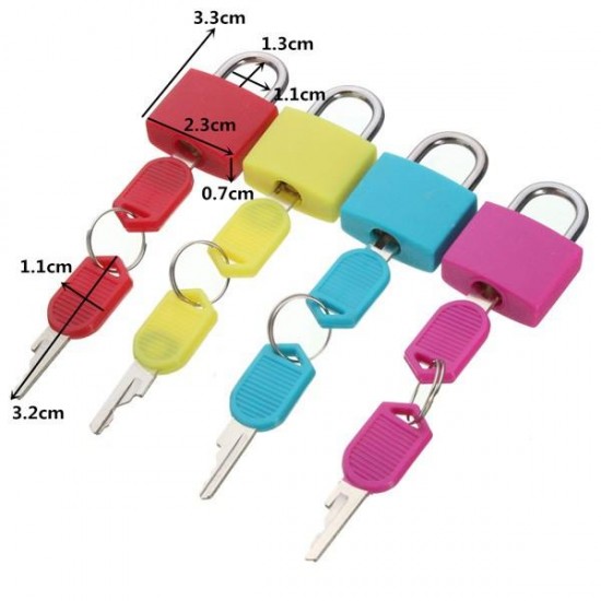 Travel Mini Brass Padlock with 2 keys Set Luggage Suitcase Bag Safe Secure Lock